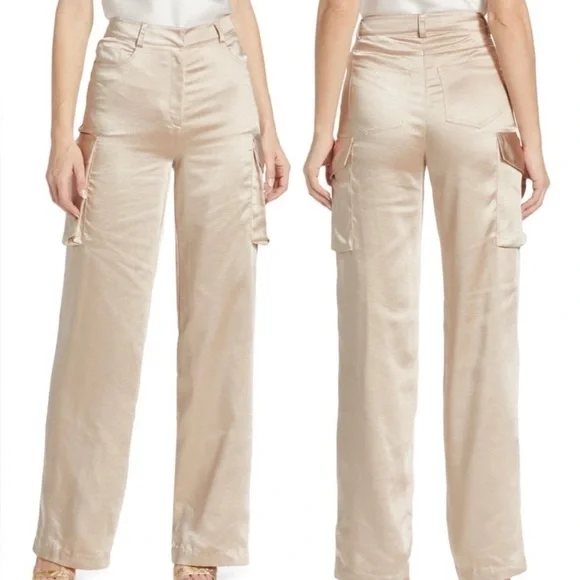Generation Love Nate Satin Cargo Pants - Champagne - Picture 5 of 12